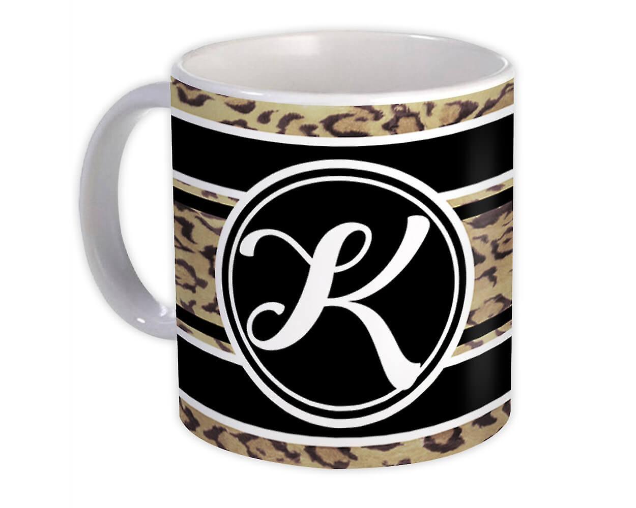 Gift Mug: Monogram Letter K Cheetah