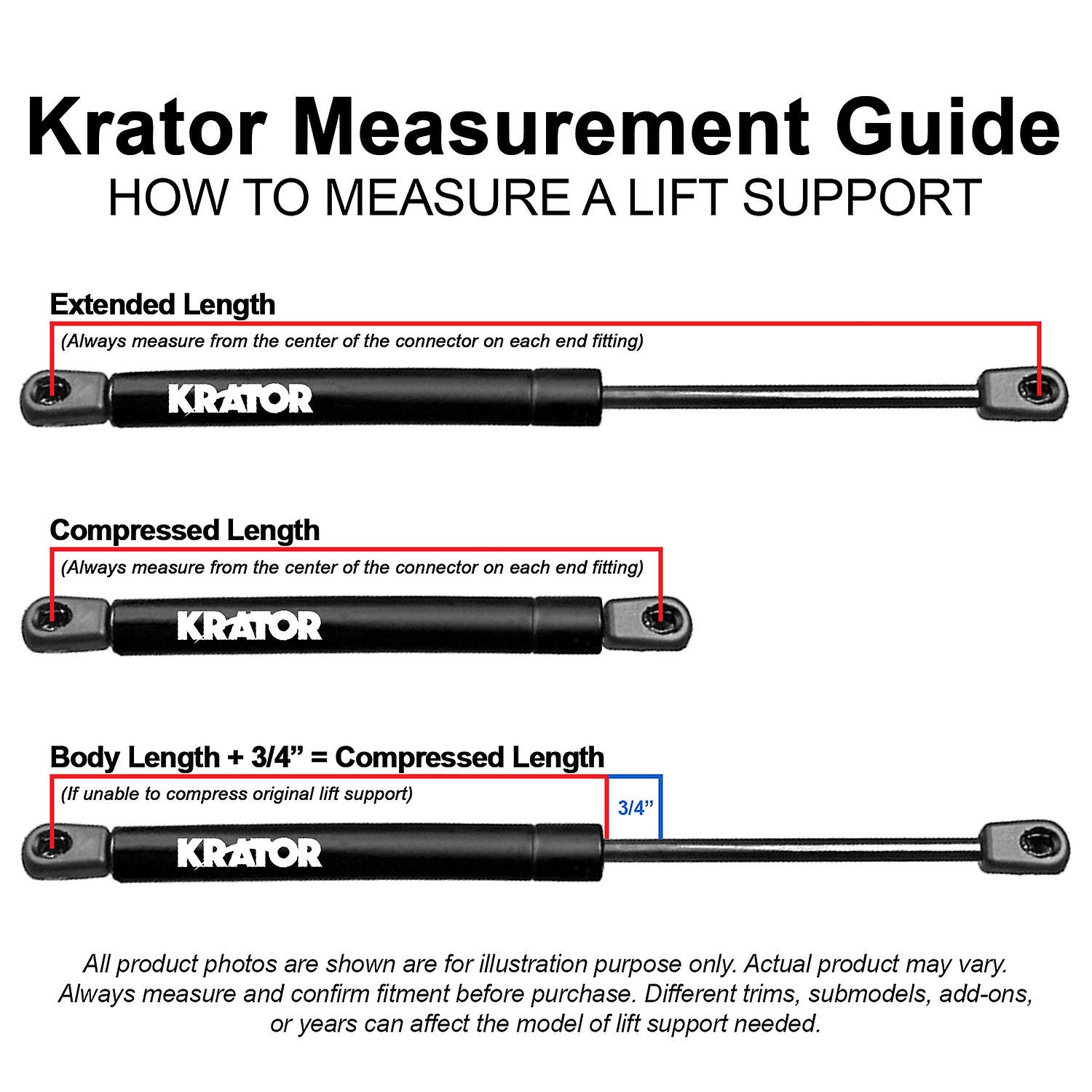 Hood Lift Supports Compatible with Dodge Magnum 2005-2008 - Hood Gas Springs Strut Prop Arms