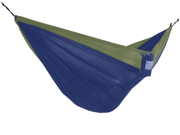 Blue And Dark Green Heavy Duty Lightweight Traveler s Nylon Hammock