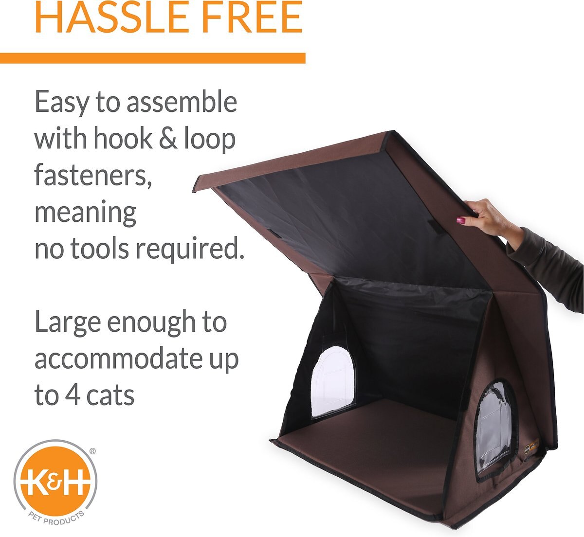 KandH Pet Products Outdoor Unheated Multi-Kitty A-Frame House