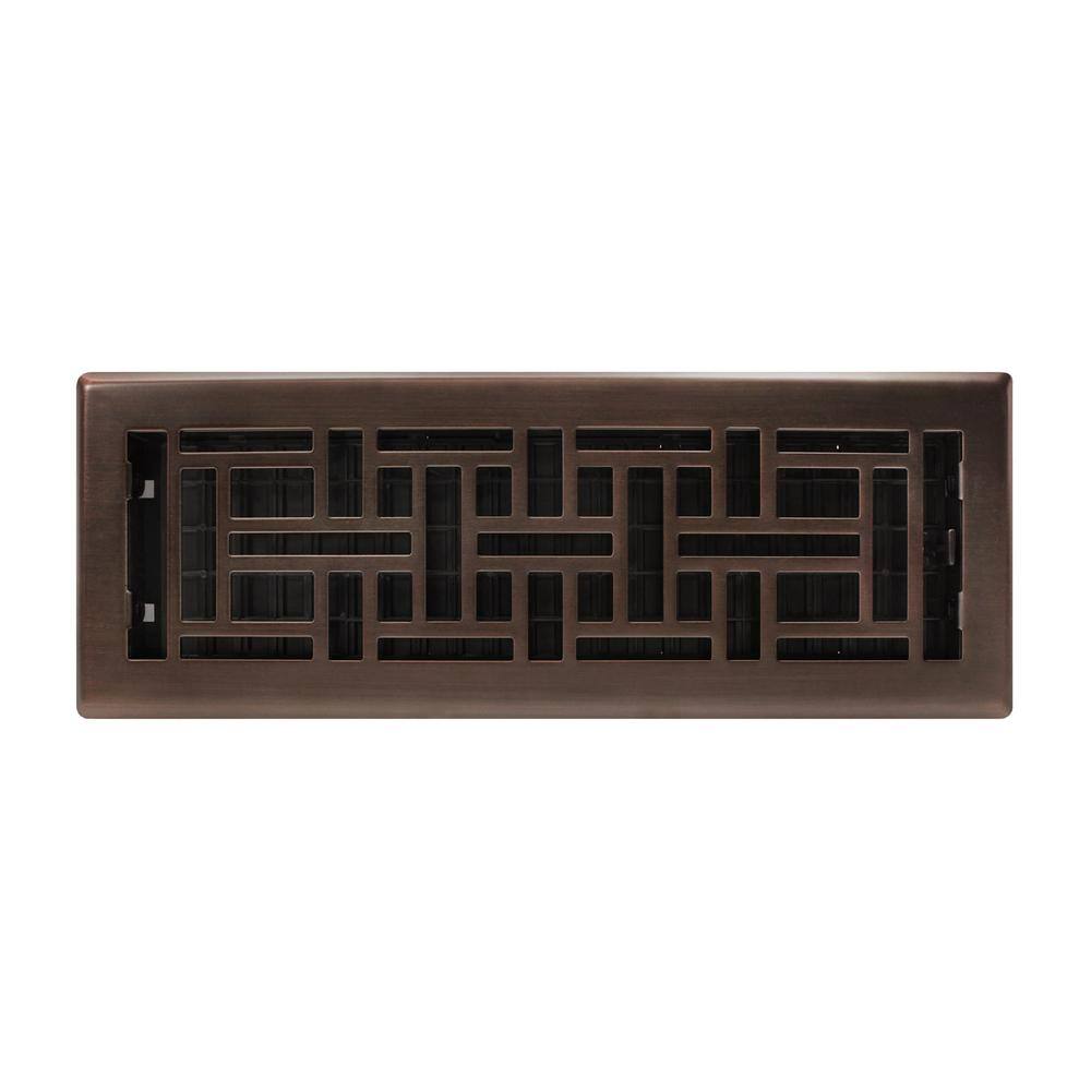 Decor Grates 4 in. x 14 in. Oil Rubbed Bronze Steel Oriental Register AJH414-RB