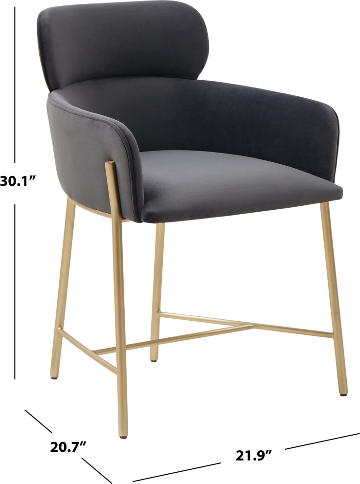 Safavieh Couture Charlize Velvet Dining Chair   Midcentury   Dining Chairs   by HedgeApple  Houzz