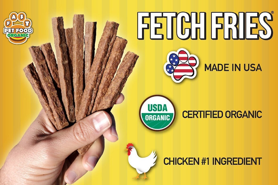 Fast Pet Food Fetch Fries Organic Turkey and Sweet Potato Grain-Free Dog Treats， 5-oz bag