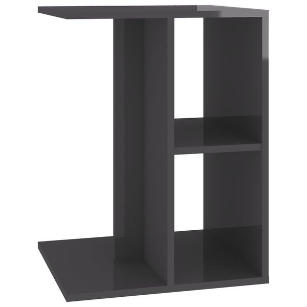 vidaXL Side Table High Gloss Gray 24