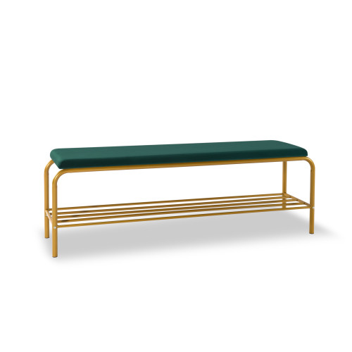 single layer Shoe storage bench Green Velvet W2234...