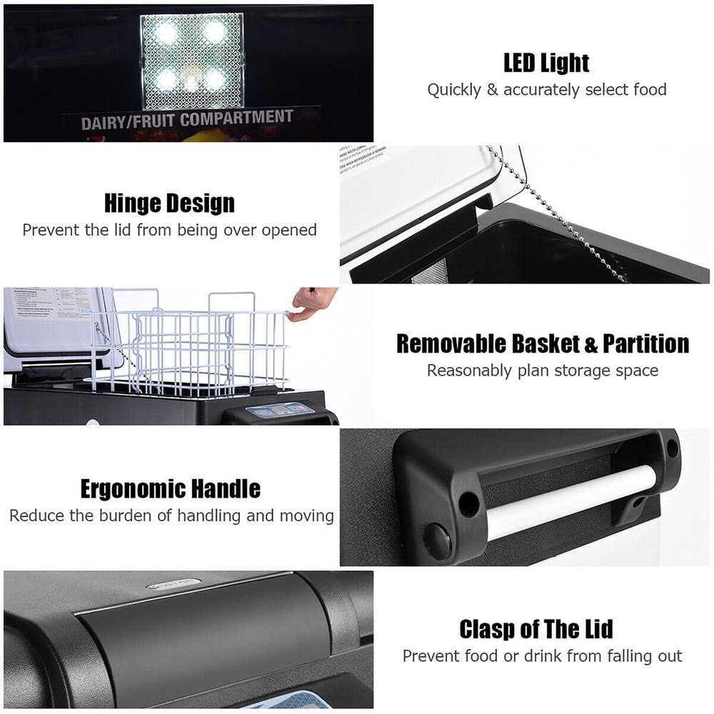 Costway 55 Quart Portable Refrigerator Electric Car Chest Cooler Compressor Freezer Camping EP24755US-SL