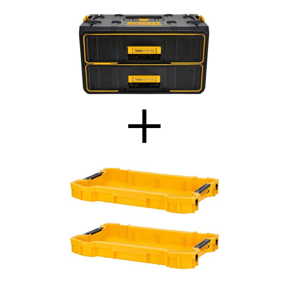 DW 21.8 in. TOUGH SYSTEM 2.0 Tool Box and 2 TOUGH SYSTEM 2.0 Shallow Tool Trays DWST08320W110X2