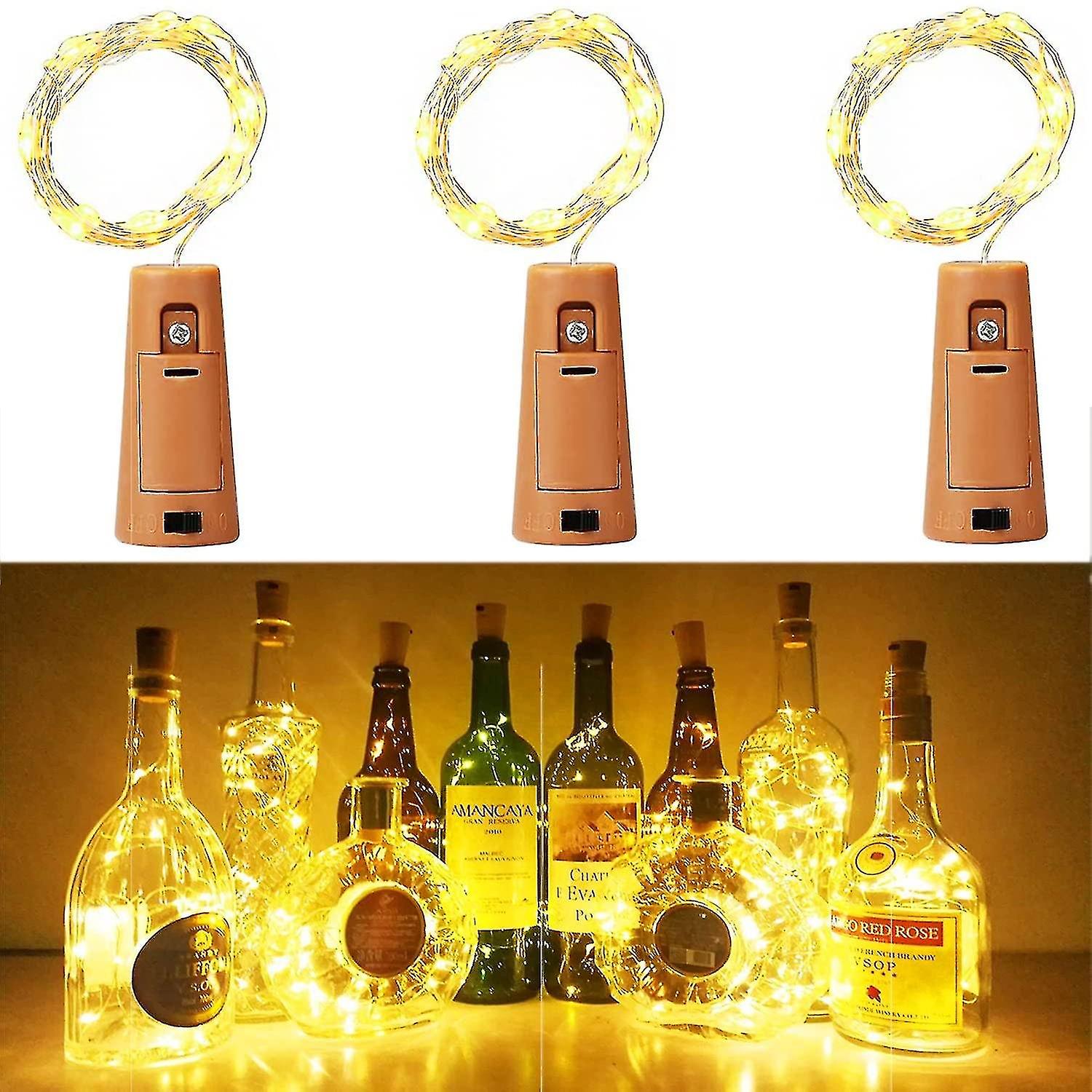 Bottle Lights， Cork Lights For Bottles 2m 20 Led， Operated Nightlights For Diy Bedrooms Parties Wedd