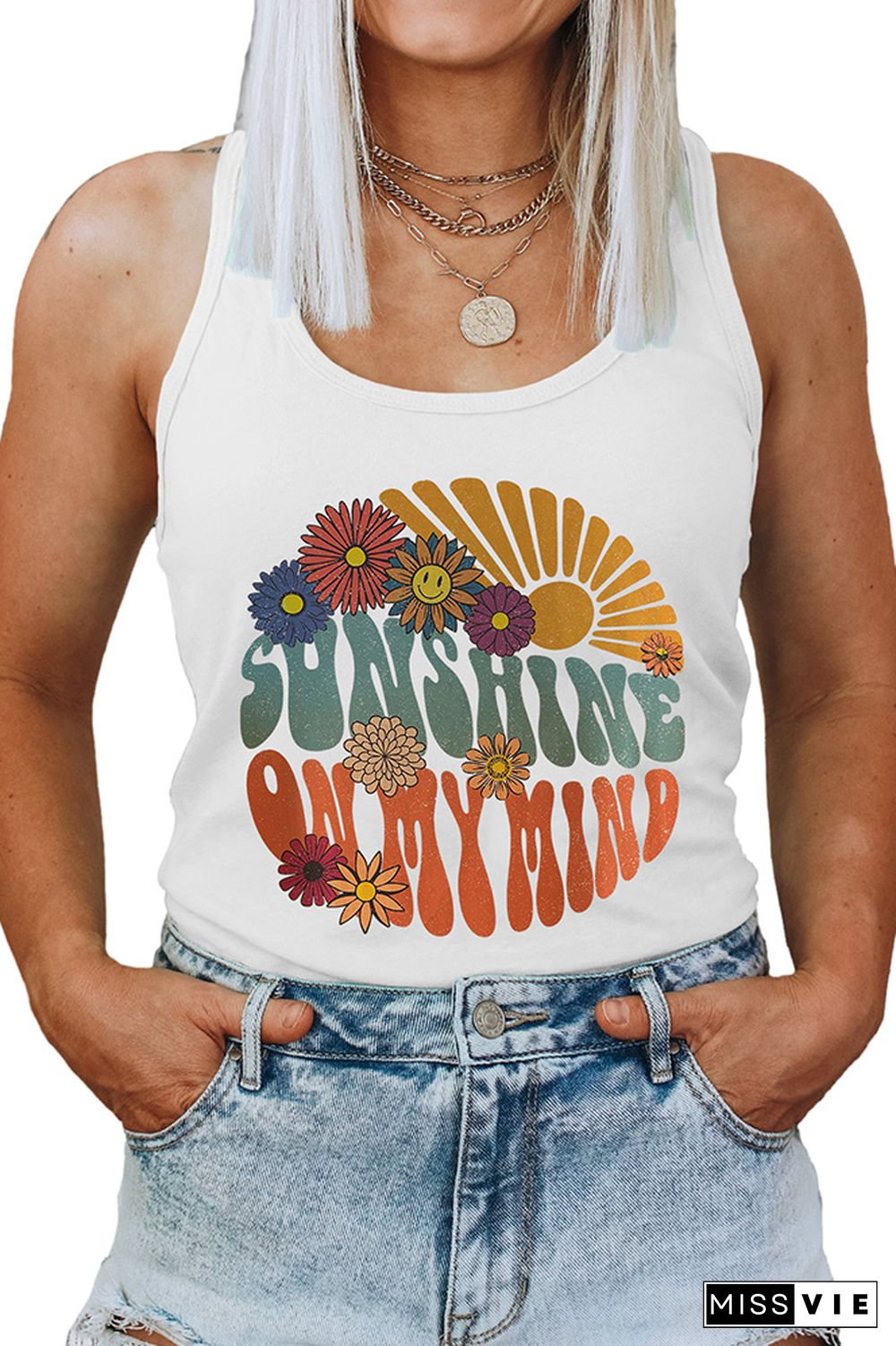 Vintage Sunshine Graphic Tank Top