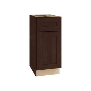 Home Decorators Collection Franklin Assembled 18x34.5x24 in. Plywood Shaker Base Kitchen Cabinet Right with Soft Close in Stained Manganite B18R-FMG