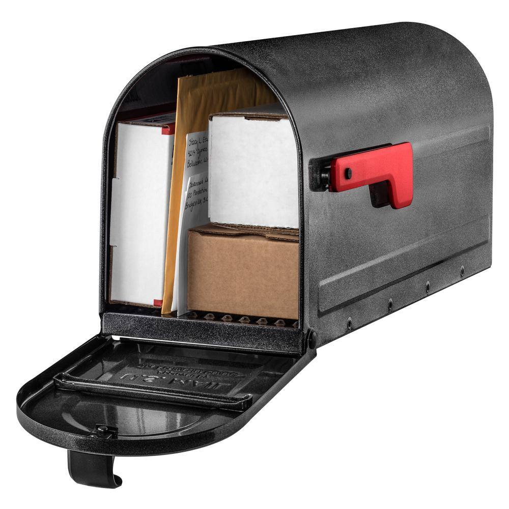 Architectural Mailboxes MB1 Pewter Medium Steel Post Mount Mailbox 7600P-10