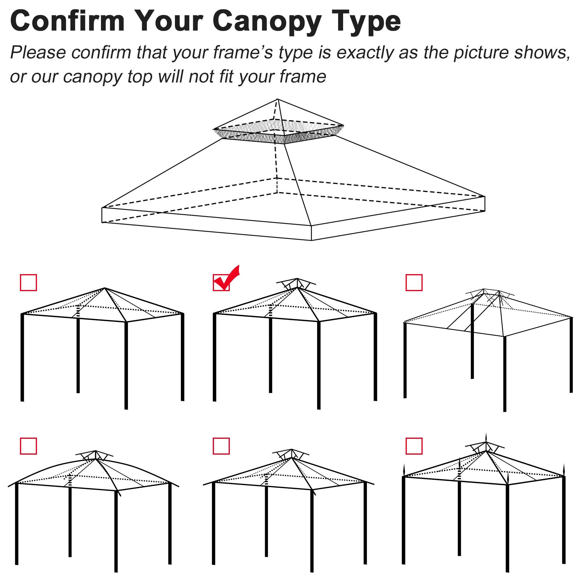 LAGarden 10x10 Ft Canopy Top Replacement for 2-Tier Crescent Gazebo Outdoor Patio Garden Yard Cover Beige