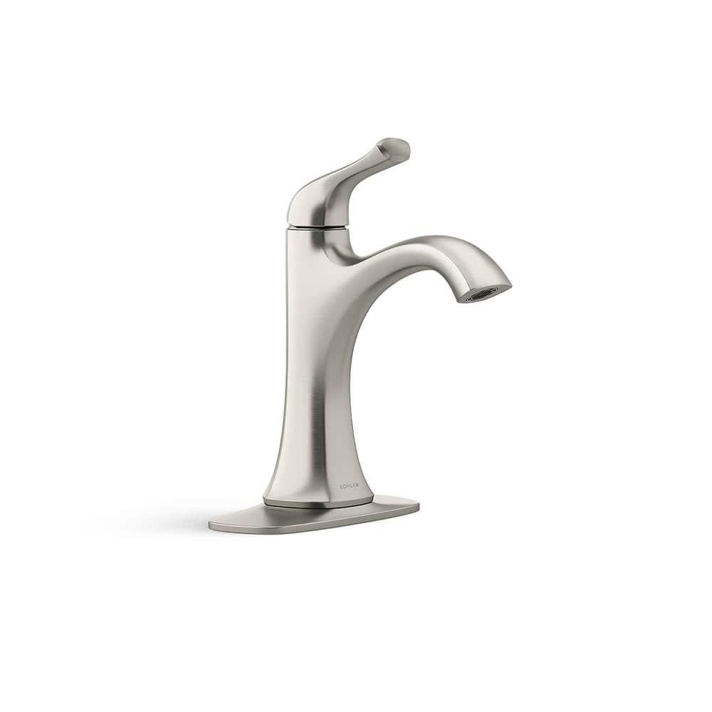 KOHLER Sundae Single Handle Single Hole Bathroom Faucet in Vibrant Brushed Nickel