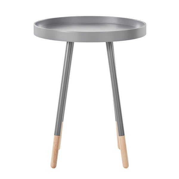 Marcella Paint-Dipped Round Tray-Top Side Table by iNSPIRE Q MODERN