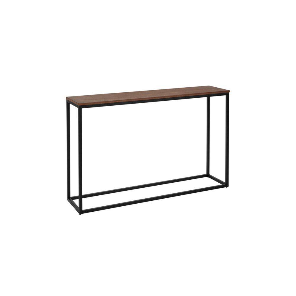 StyleWell Donnelly Black Console Table with Haze Wood Top (48 in. W) CT8008BK