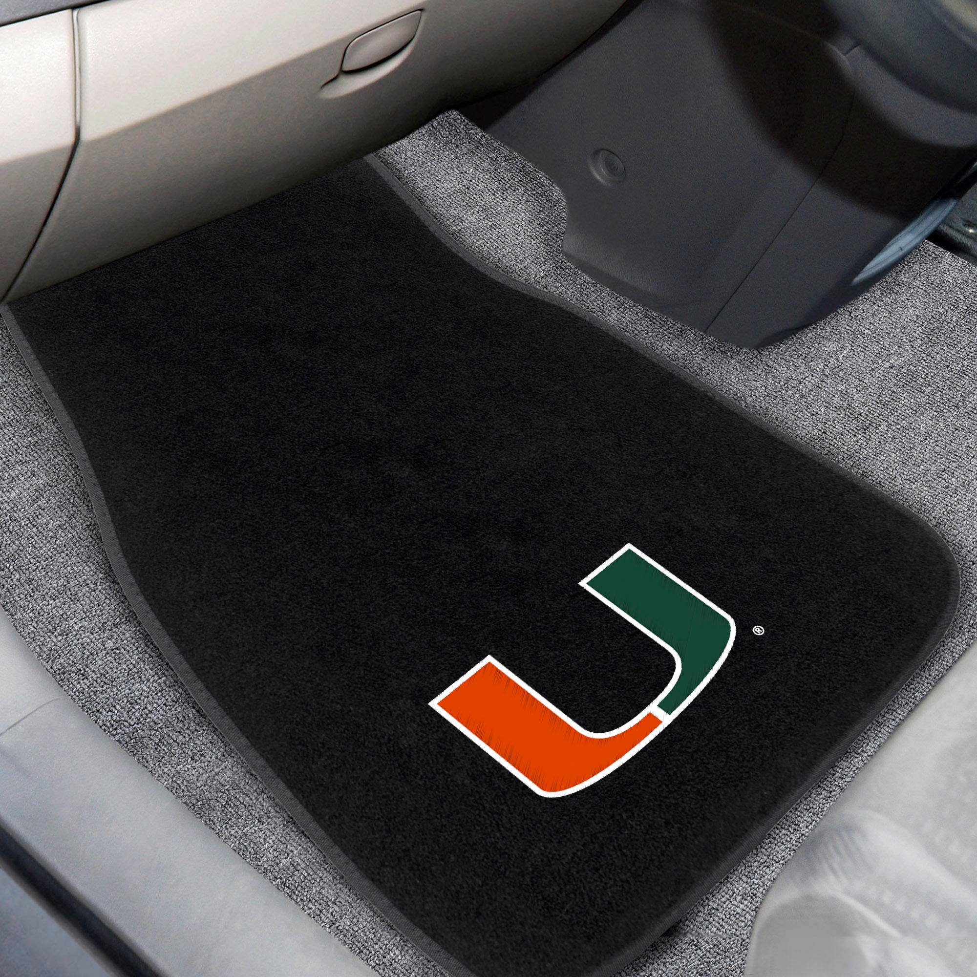 FANMATS 20609 Miami Embroidered Car Mat ， Team Color， 17