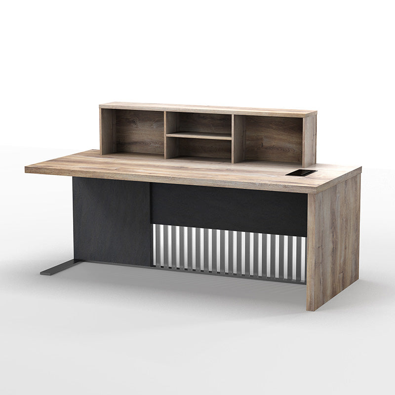 AFTAN Reception Desk Right Panel 180cm - Warm Oak & Black