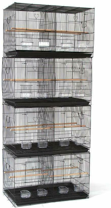 Seny Lot of 4 Breeding Bird Carrier Cage with Dividor for Parakeet Canary Finch Lover Bird Black