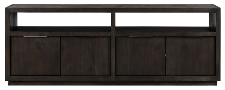 Modus Oxford 74 quotSolid Wood TV Stand in Graphite   Transitional   Entertainment Centers And Tv Stands   by Homesquare  Houzz