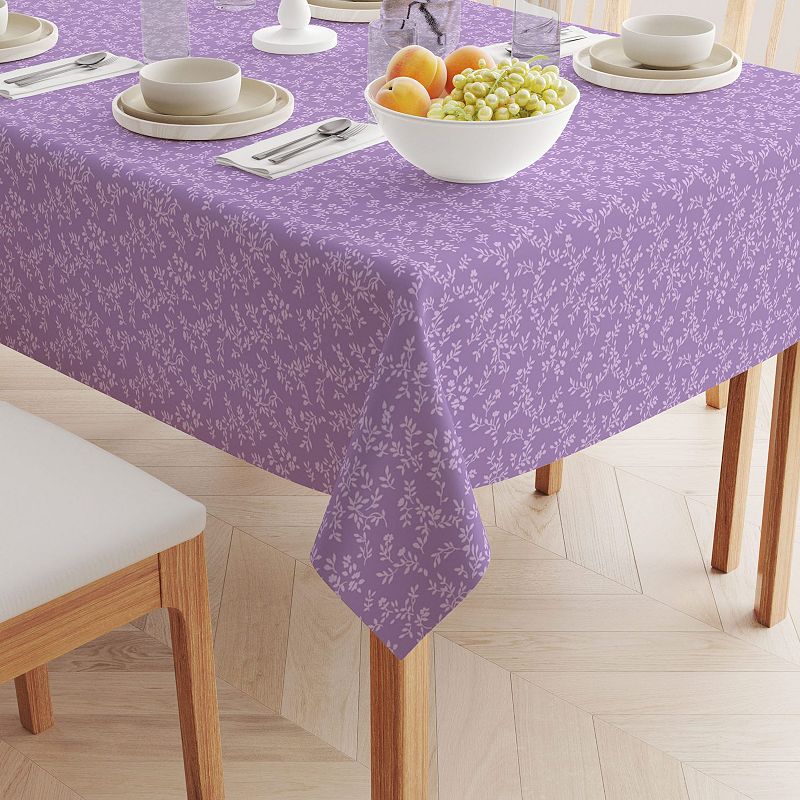 Rectangular Tablecloth， 100% Cotton， 52x104， Purple Vines