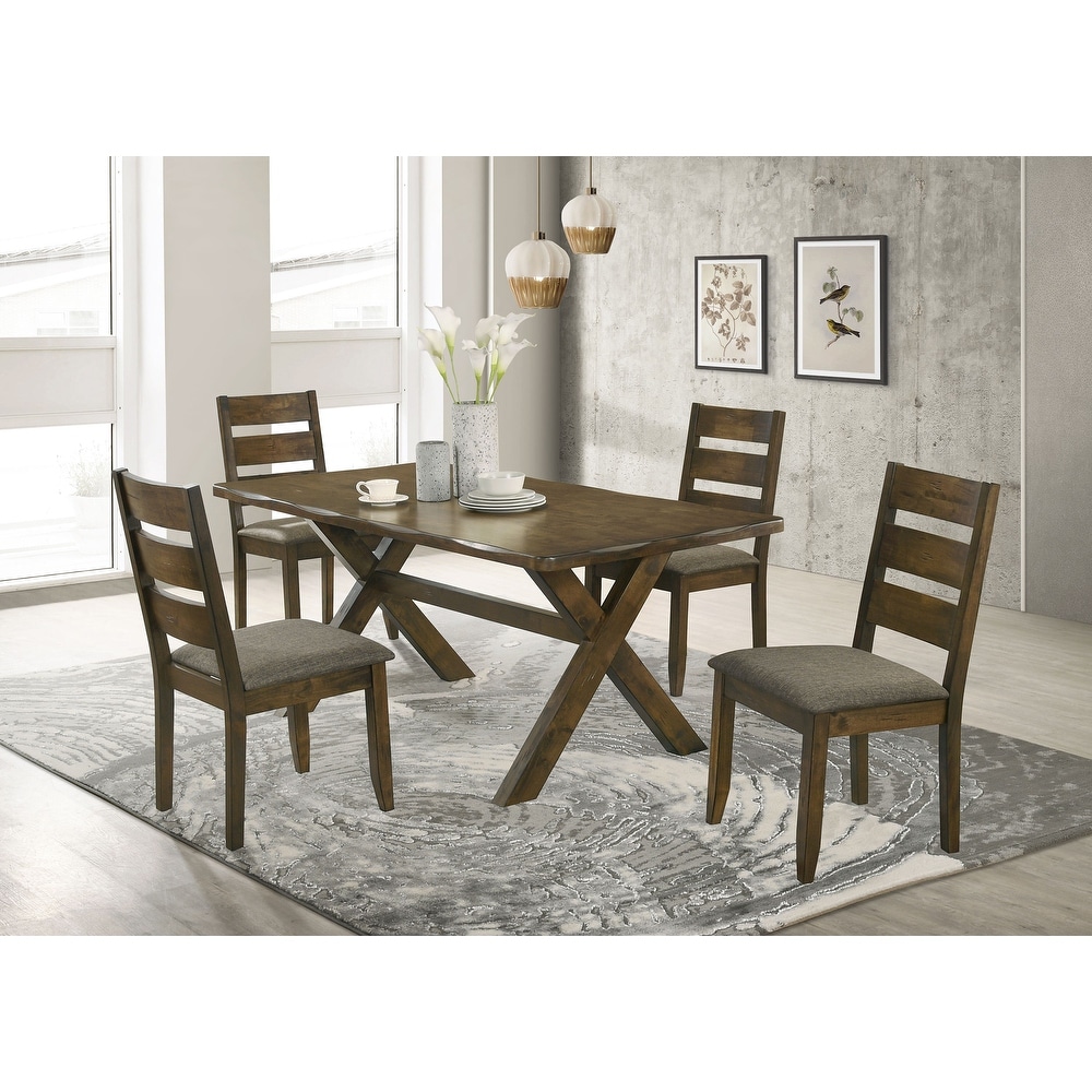 Coaster Furniture Alston Ladder Back Dining Side Chairs Knotty Nutmeg and Grey (Set of 2)   20.00'' x 22.75'' x 38.00''