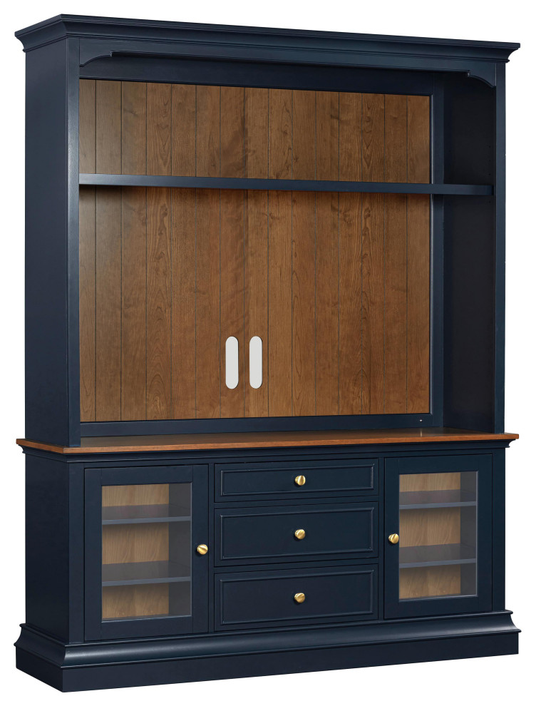 Hudson Blue Entertainment Center   Contemporary   Entertainment Centers And Tv Stands   by First of a Kind USA Inc  Houzz