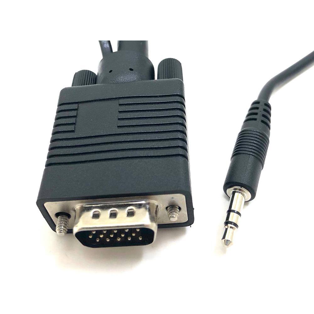 Micro Connectors Inc 25 ft. XVGASVGAVGA Projector Monitor Cable with 3.5 mm Stereo Audio Plug M05-112AU25