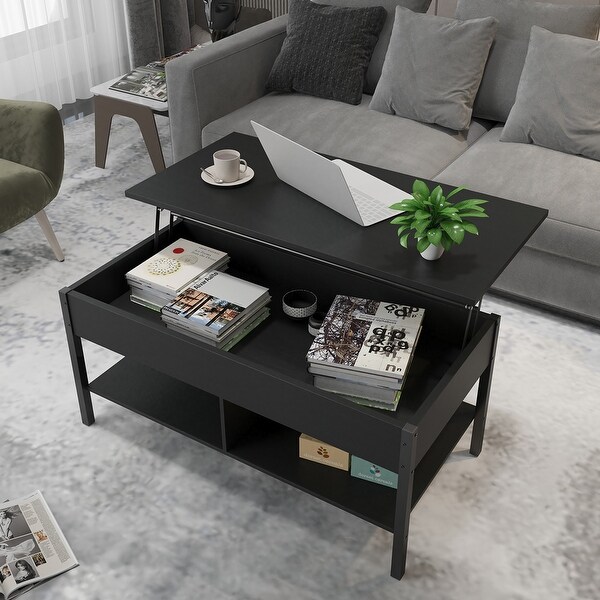 Living Room Lift Top Coffee Table with Hidden Storage - 2 Colors