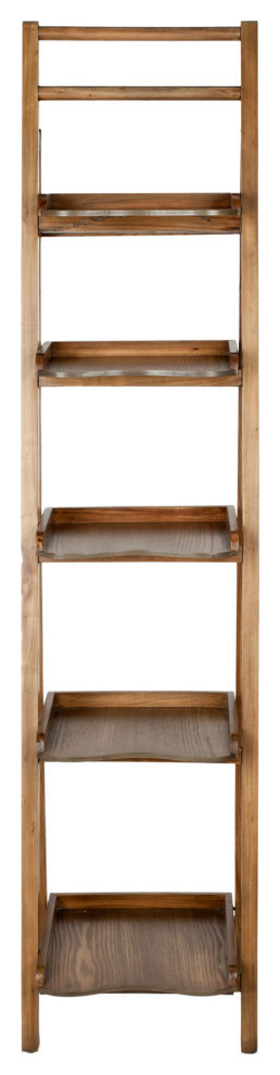 Elton Leaning 5 Tier Etagere/Bookcase  Oak   Transitional   Bookcases   by Rustic Home Furniture Deco  Houzz