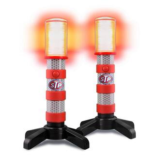 STP Emergency LED Road Flares 3 Separate Lighting Modes Battery-Powered (2-Pack) SEL1-1000-RES