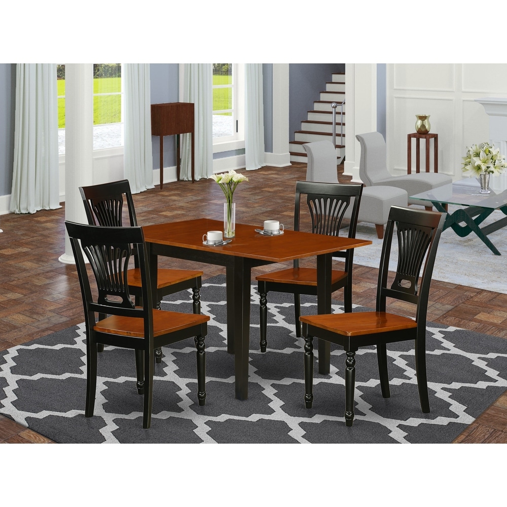 East West Furniture Modern Dining Table Set  a Rectangle Wooden Table and Kitchen Dining Chairs  Black   Cherry (Pieces Option)