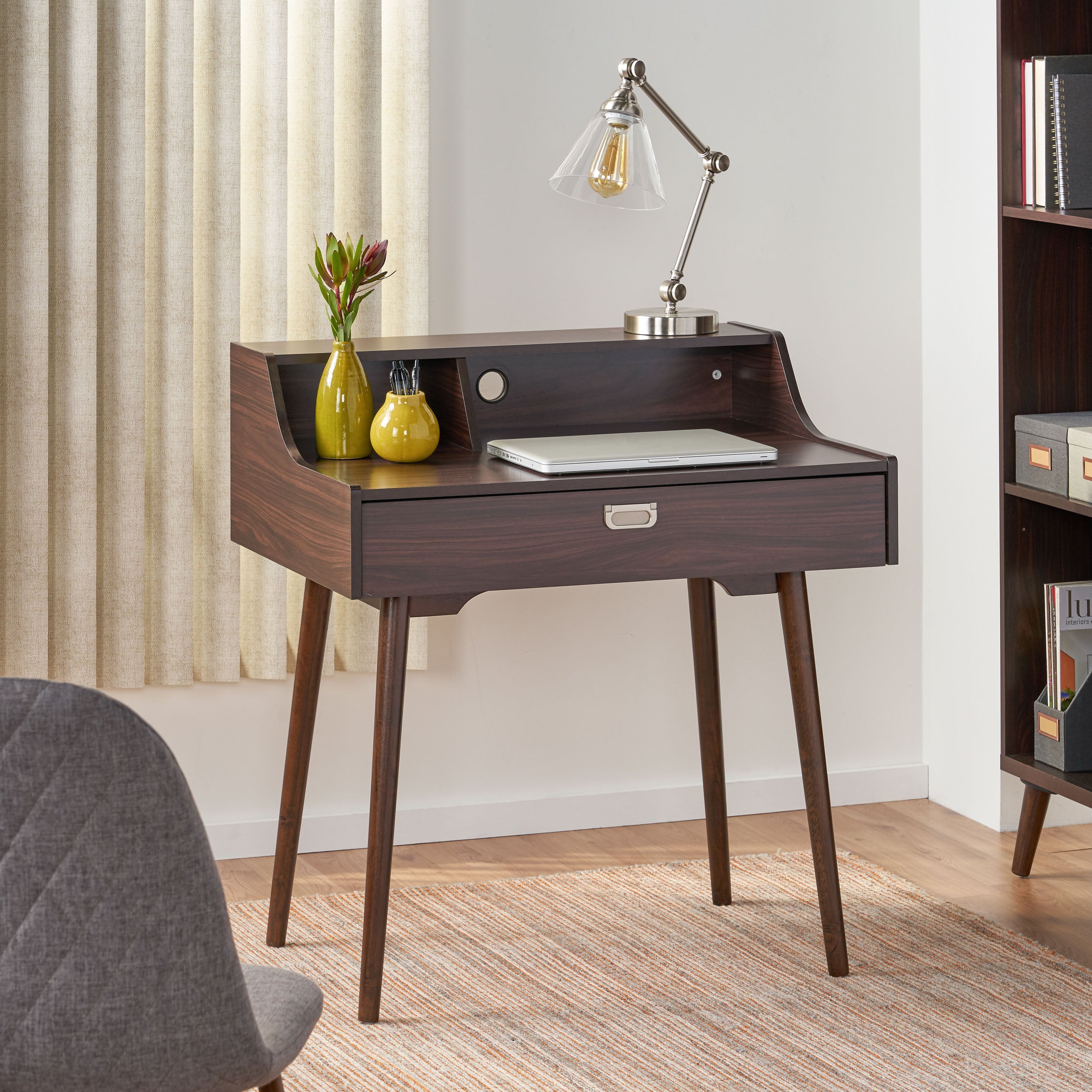 Elyse Mid Century Modern Finished Fiberboard Home Office Desk