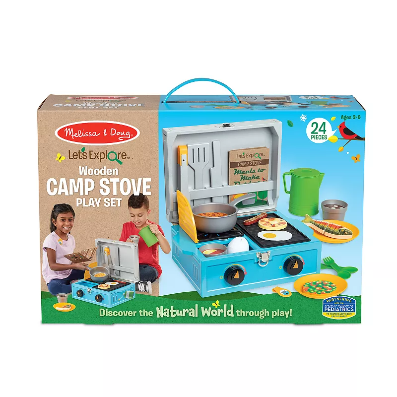 Melissa and Doug Let's Explore Wooden Camp Stove Play Set