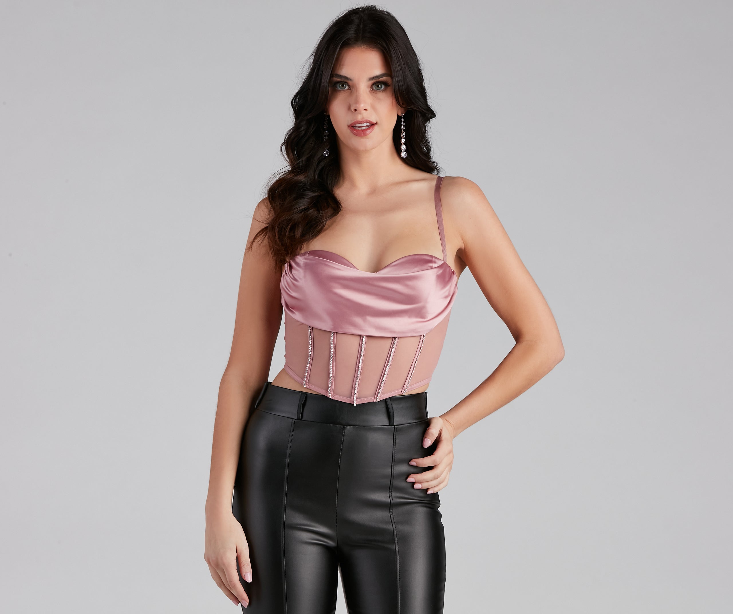 Major Glam Moves Rhinestone Bustier