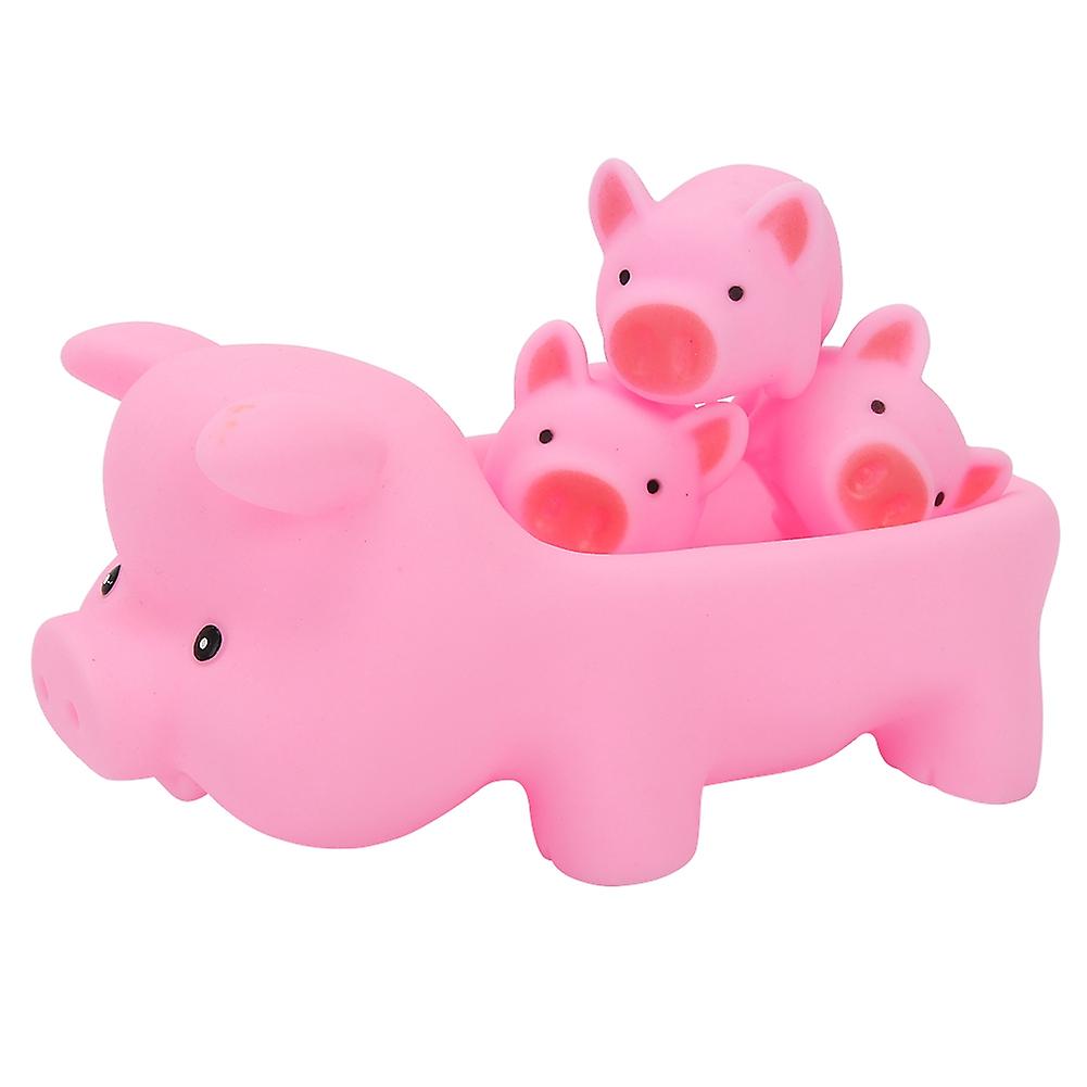 4pcs Lovely Pig Bathing Swimming Toys Screaming Pig Toy For Water Bathing Playing