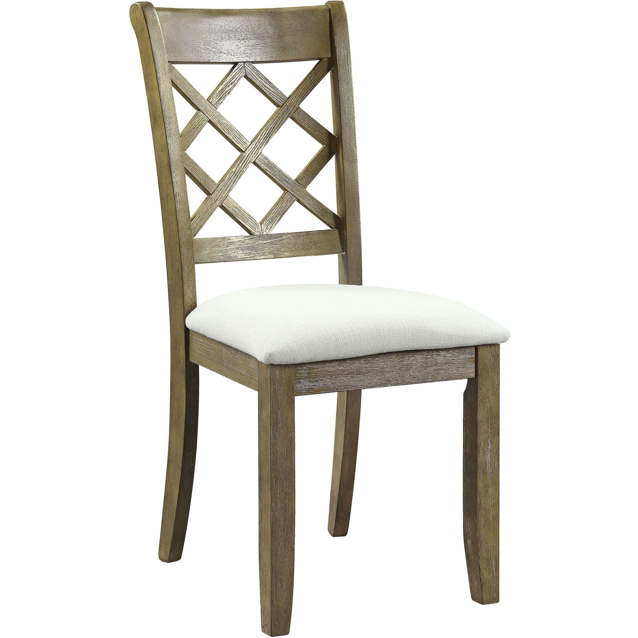 ACME Karsen Side Chair in Beige Linen and Rustic Oak Finish