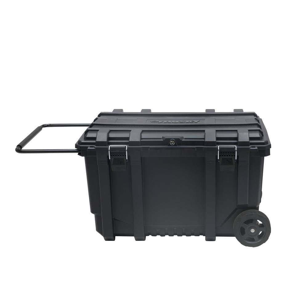 Husky 23 in. 50 Gal. Black Rolling Toolbox with Keyed Lock and Portable Hand Tool Tray 206319