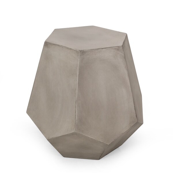 Concrete Accent Table，Hexagon Patio Side Table 20.5