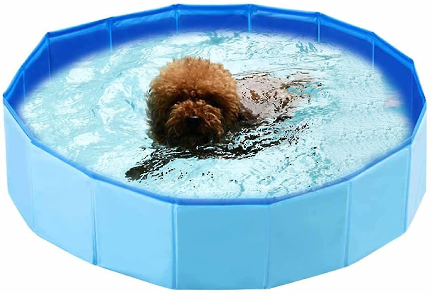 Collapsible Dog Pool， Dog Paddling Pool， Dog Bathing Pool， Blue