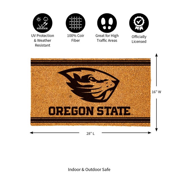 Evergreen Oregon State University Logo Turf Mat Brown 28 X 16 Inches Indoor Outdoor Doormat