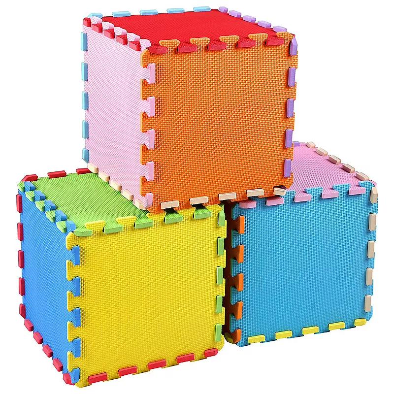 BalanceFrom 9 Color Extra Thick Interlocking Puzzle Foam Exercise Play Mats， 36