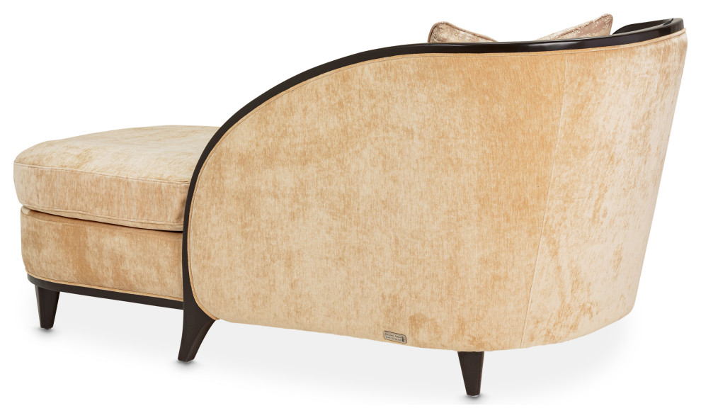 Malibu Crest Chaise   Honey/Dark Espresso   Midcentury   Indoor Chaise Lounge Chairs   by Michael Amini  Houzz