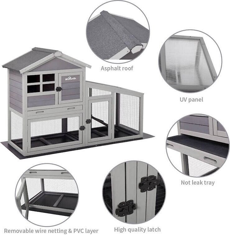 Aivituvin 38.1-in Indoor and Outdoor Rabbit Hutch