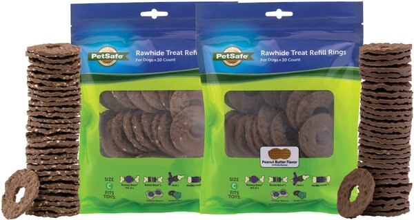 PetSafe Busy Buddy Peanut Butter and Rawhide Variety Pack Refill Rings Dog Treat