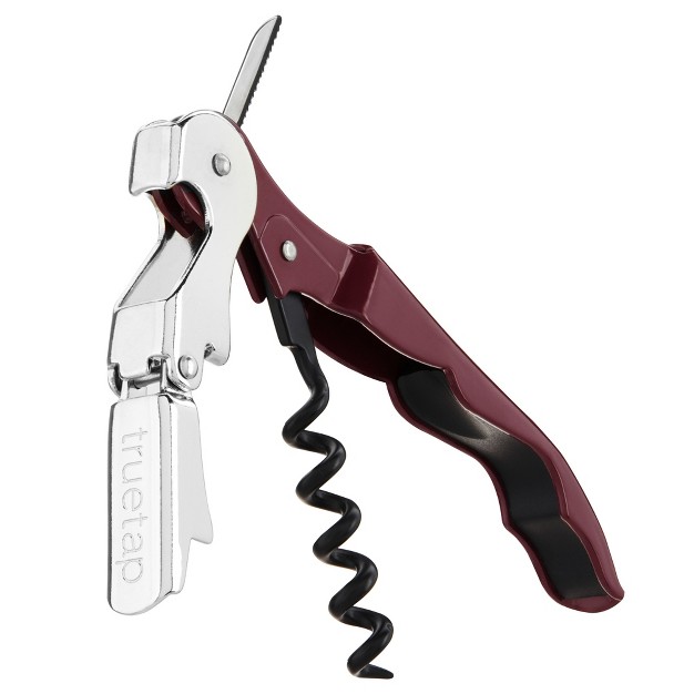 True Truetap Double Hinged Waiter s Corkscrew Burgundy Wine Bottle Opener With Foil Cutter Wine Key