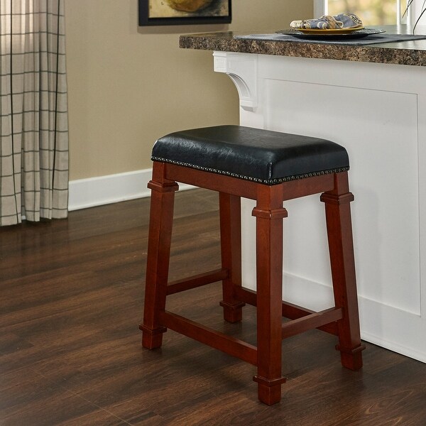 Copper Grove Willamette Faux Leather 24.98-inch Backless Counter Stool