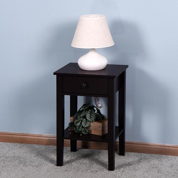 Nestfair Brown Floor-standing Storage Table End Table with Drawer