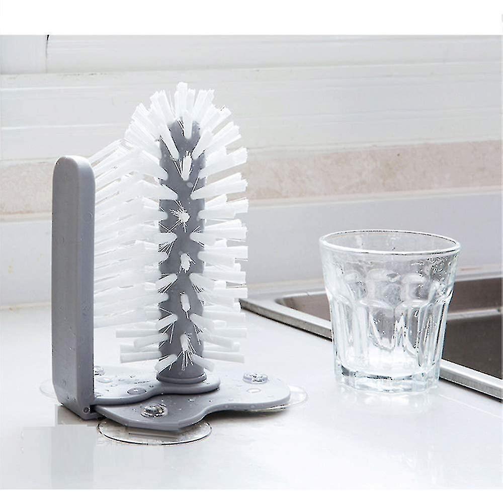 Brush Cup， With Suction Base， Easy To Clean Glass And Bottle Brush