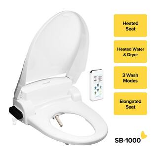 SmartBidet Electric Bidet Seat for Elongated Toilets in White SB-1000WE