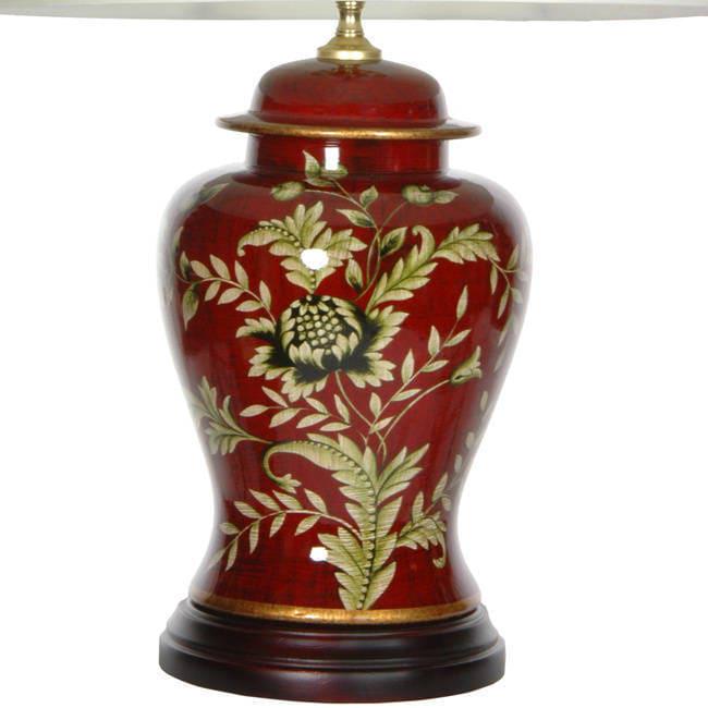 Oriental Furniture 22.5 Golden Foliage Porcelain Lamp， decorative lamp， table lamp， any occasion， any room item